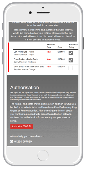 VHC, Digital Vehicle Health Check with Video for Automotive 8 PSB Digital Promo Video Ads, Website Design and VHC Visual Health Check Video Mobile View CR2 Image for VHC